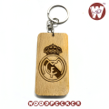 Real Madrid logo with Modric design Wooden Key ring beech wood. 