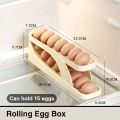 1Pcs Automatic Scrolling Egg Holder Rolldown Refrigerator Egg Dispenser Kitchen Egg Storage Box Egg Stand For Fridge Egg Tray. 