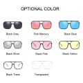 Vintage Square Sunglasses Woman Oversized Fashion Sun Glasses Female Transparent Frame Black Mirror Oculos De Sol Feno. 