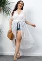 2022 New Women Plus size Beach Dress Cover Up Large big Black White Swimsuit Bikini Beachwear Bathing Cover Ups For Female. 