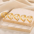 Stainless Steel Initials Flower Heart Rings Gold Color Adjustable Delicate Letter Leaf Rings For Women Girl Alphabet Jewelry. 