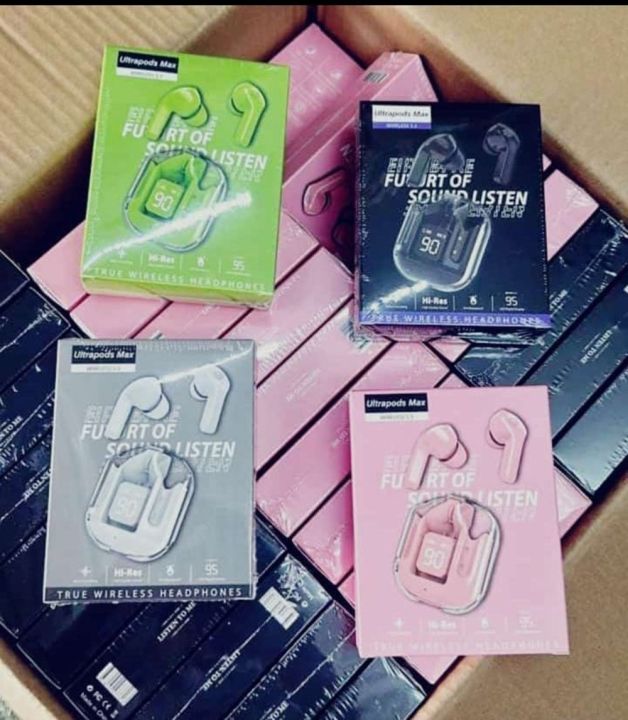 Tws%20Ultrapods%20Max%20Wireless%205.3%20Waterproof%20Earbuds%20With%20Display%20Transparent%20Design%20-%20Image%207