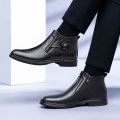 Genuine Leather Autumn Winter Business Dress Snow Boots Men's Office Ankle Formal Boots for Men Designer Casual Shoes Sneakers BunnyGarden.