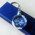 3D Crystal Led Light Key Chain for Gift Bike Laser Glass Islam Rectangle Key ring.