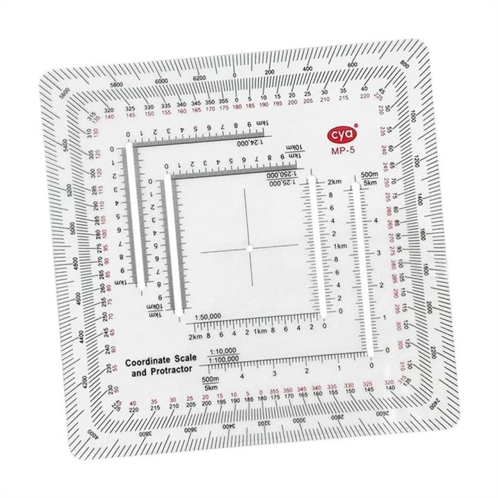 LCK51 for Camping MP-5 Topographical for Technical Land Navigation Protractor Coordinate Scale Protractor Map Protractor Measuring Ruler
