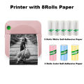 Fun Print Portable Thermal Self-adhesive Stickers Photo Printer HD Mini Bluetooth 57*25mm Supplies 2d Label Maker For Phone MuXiaRe.