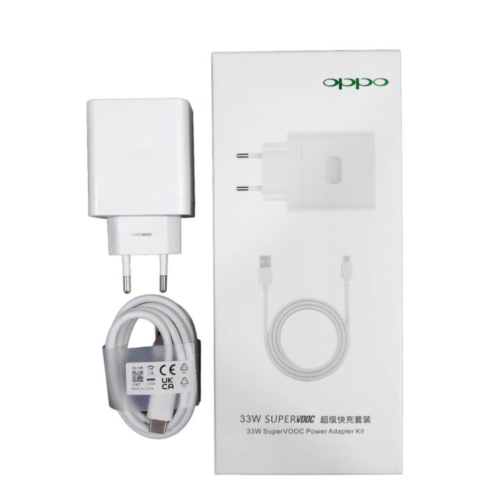 33W Supervooc Charger Fast Charging Adapter Type C Cable For OPPO