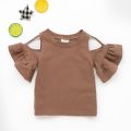Blouse For Girls Shirts Summer Baby Shirt Cotton Off Shoulder Lotus Leaf Blouses Girls High Quality.
