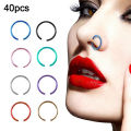 Carat 40Pcs/Box Men Women Opening Circle Nose Ring Body Piercing Jewelry Gift.