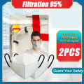 2PCS Face Mouth Caps 95% Filtration Non-woven Fabric Protective s Dust Particles Pollution Filter. 