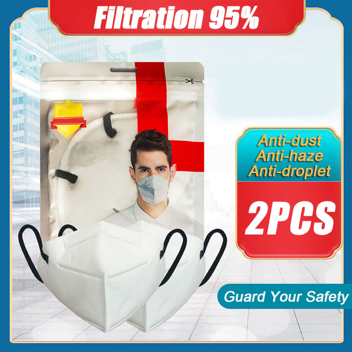 2PCS Face Mouth Caps 95% Filtration Non-woven Fabric Protective s Dust Particles Pollution Filter