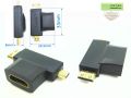 3 in 1 Mini HDMI and Micro HDMI Male to HDMI Female Adapter- 3 Pieces.
