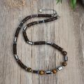 New fashion natural stone bead necklace men and women do not show steel jewelry pure natural coconut shell jewelry.