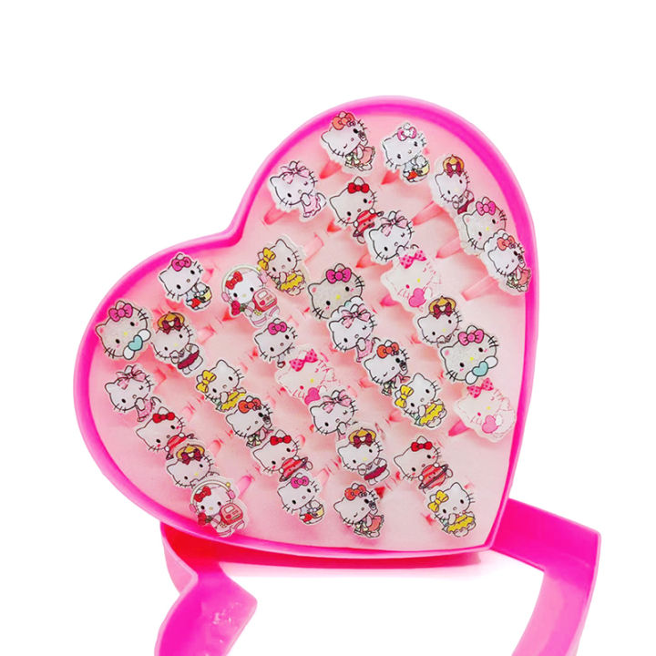 36Pcs/box%20Sanrio%20Hello%20Kitty%20Kid%20Ring%20Kids%20Adjustable%20Baby%20Rings%20Fashion%20Cartoon%20Children%20Rings%20With%20Heart%20Box%20Party%20Gift%20-%20Image%208