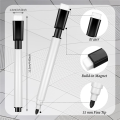 NCANRUI 100 Pieces Magnetic Dry Erase Markers Whiteboard Black Dry Erase Markers with Rubber Cap Fine Tip Dry Erase Markers.