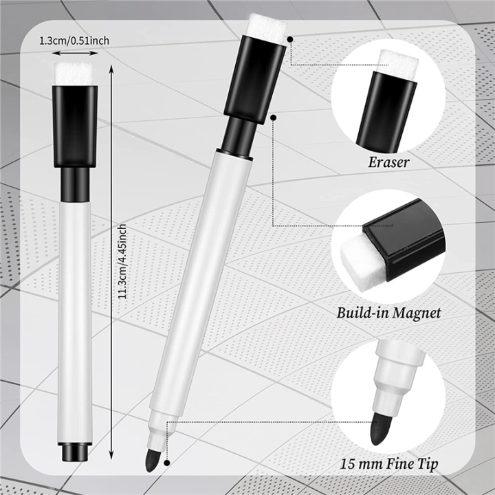 NCANRUI%20100%20Pieces%20Magnetic%20Dry%20Erase%20Markers%20Whiteboard%20Black%20Dry%20Erase%20Markers%20with%20Rubber%20Cap%20Fine%20Tip%20Dry%20Erase%20Markers%20-%20Image%204