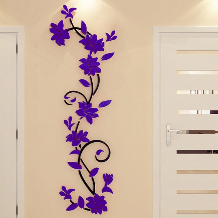 Rose%20Flower%20Wall%20Stickers%20DIY%20Vase%20Flower%20Self-Adhesive%20Wallpaper%20Tree%20Crystal%20Arcylic%203D%20Wall%20Sticker%20Home%20Bedroom%20Decoration%20-%20Image%204