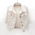 Women Denim Jacket Spring Autumn Short Coat Pink Jean Jackets Casual Tops Purple Yellow Purple Blue Loose Tops Lady Outerwear.