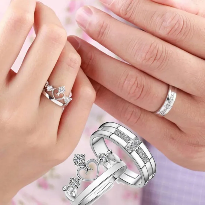 Prince And Princess Crown Couple Finger Ring Daraz .bd