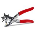 Revolving Leather Punch with Comfort Grip-9" Belt Hole Puncher for Leather Heavy Duty, 6 Size Revolving Hole Puncher. 