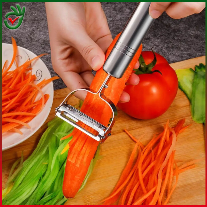 Multi Peeler SPECIAL STAINLESS STEEL BLADE,Stainless Steel Vegetable Peeler Double Blade for Fruit Vegetable skin remover Cutter big size Steel body Multi-function-1set( 2 IN 1 )