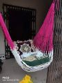 Two Pieces of Wooden Stick Hand Made Dulna Rope bed Hanging Dulna Use For Large Swing Rope bed Rattan Dulna - Camping Hammock with ( Dulna + 2 Wooden Sticks ).