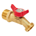 Outdoor Garden Hose Faucet Ball Valve Hose Bibb Shut Off Valve 3/4Inch Male NPT X 3/4Inch Male GHT Threaded Spigot Copper. 