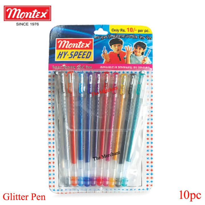 Montex Hy-Speed Glitter Pen - 10pc
