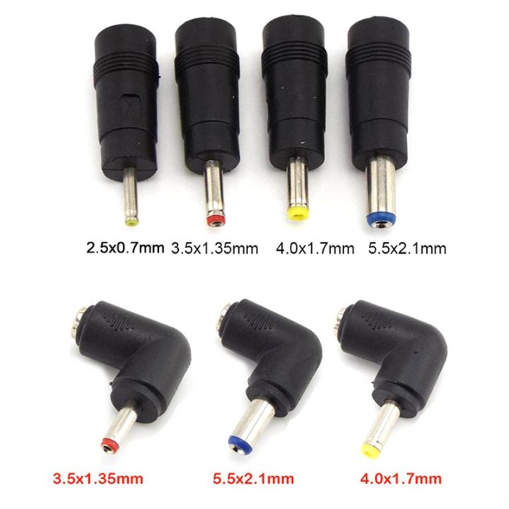 Lap Dc Power Supply Connector 5.5x2.1mm Female Jack Conversion Plug Right Angle Male 3.5 2.5 4.0x1.7mm Charger Adapter M20