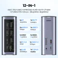 UGREEN Docking Station Triple Display, 12-in-1 USB C MacBook Docking Station with 2 HDMI DP 8K, 10 Gbps USB C and USB-A Data, 100W PD Charging, Ethernet, Audio, SD TF Card Reader for Mac OS, Windows. 