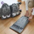 Travel Shoe Bag with Transparent Window Drawstring Dust-Proof Non-Woven Shoes Storage Bags for Daily and Travel Use | Shoes Storage Bag Dustproof  Bag Closet Organizer Travel Portable Bag. 