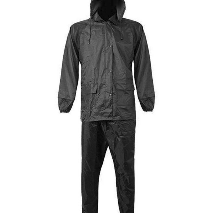 Nylon Raincoat for Unisex-Black