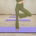 Women Crossover Split Pants Bootcut Yoga Pants High Waisted Full Length Flare Workout Pants Bootleg Leggings With Pockets. 