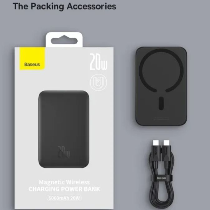 Baseus Magnetic Mini Wireless Fast Charge Power Bank 6000mAh 20W