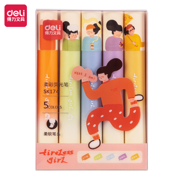 Deli%20Stationery%20Direct%20Liquid%20Fluorescent%20Pen%20Set%20Simple%20Transparent%20Student%20Exam%20Key%20Large%20Capacity%20Marker%20-%20Image%205