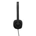 Logitech H151 Wired Headset, Stereo Headphones with Rotating Noise-Cancelling Microphone, 3.5 mm Audio Jack, In-Line Controls, PC/Laptop/Tablet/Smartphone - Black. 