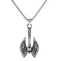 AliExpress cross-border e-commerce supply stainless steel men's Viking tomahawk pendant necklace titanium steel retro personality pendant. 