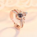 100 Languages I Love You Adjustable Projection Rings, Romantic Ring for Girls.
