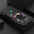 Hontinga for Huawei Y7P Back Cover Green Hair Boy Side Design Case Square Edge Liquid Silicone Phone Case. 