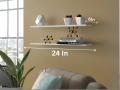 White Shelves Wall Mounted Set of 2 White Storage Shelves Decorative Display Shelf Unit Organizer for Living Room Bedroom Bathroom Kitchen. 