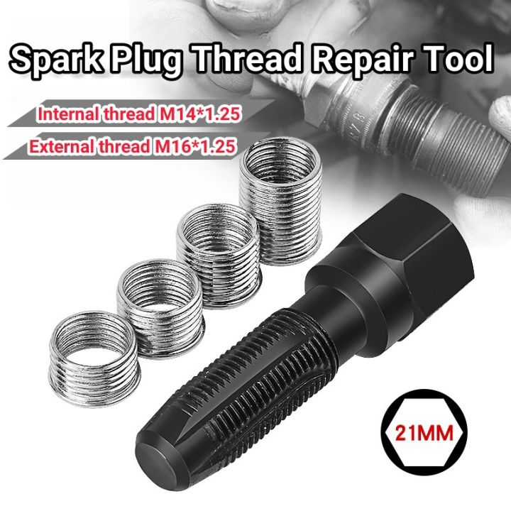 14mm Car Cylinder Head Tap Spark Plug Rethreading Helicoil Thread Repair Tool Kit Spark-plug Hole Sleeve for Repair Parts