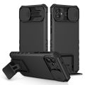 Slide Push Window Armor Shockproof Case For Samsung Galaxy A04 A04S A04E Stand Holder Camera Lens Protection Back Cover.