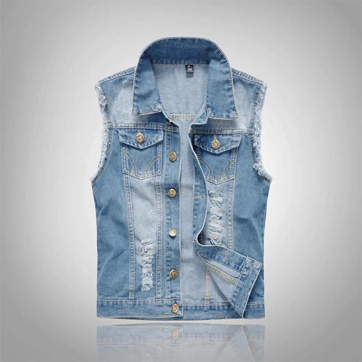 2024%20Men's%20Fashion%20Jeans%20Sleeveless%20Jacket%20Vest%20Male%20Black%20Blue%20Denim%20Jeans%20Vest%20Man%20Cowboy%20Outdoors%20Waistcoat%20Mens%20Jacket%20Vest%20BunnyGarden%20-%20Image%205