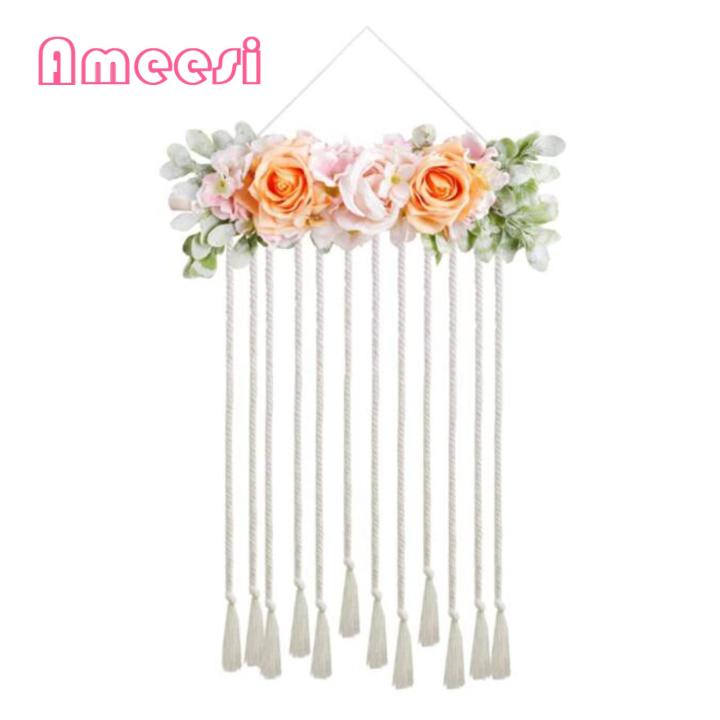 Ameesi%20Hair%20Accessories%20Organizer%20Wall%20Mounted%20Rainbow%20Tassels%20Hair%20Bows%20Holder%20-%20Image%202