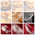 Wholesale Fine 925 Sterling Silver Bangles Bracelet Charms Heart Open for Women Lady Jewelry Adjustment Cuff Wedding Gift. 