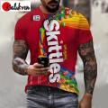 2022 New Snack Food Series 3D T-shirt Rainbow Candy Design Printed T Shirt Men Women Fashion Casual Streetwear Oversized Tops. 