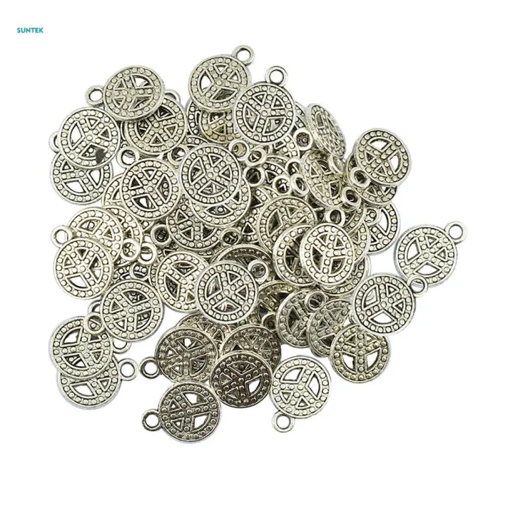 2x50%20Pieces%20Antique%20Peace%20Sign%20Symbol%20Jewelry%20Making%20Charms%20Pendants%20-%20Image%208