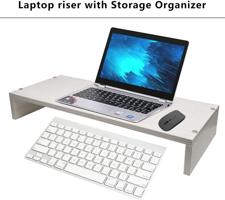 Monitor%20Riser%20With%20Sturdy-%20Stable%20Wooden%2019.6-Inch%20Platform%20Mouse%20Keyboard%20Storage%20Computer%20Riser%20Easy%20Install%20Laptop%20Stand%20Riser%20-%20Image%203