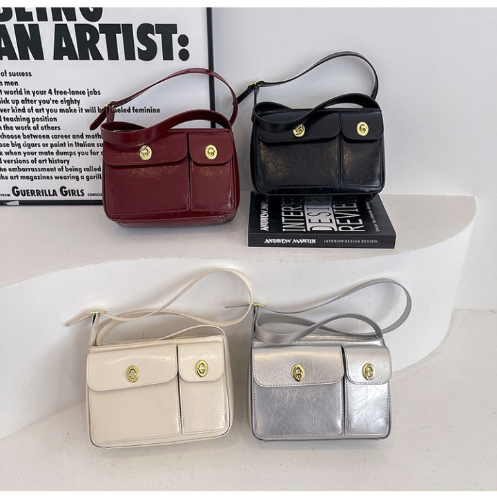 Korean version niche design retro twin bag, commuting versatile, hand-held cross-body premium shoulder bag