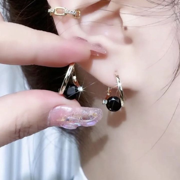 2Pcs%20Black%20Lymphvity%20Magne%20Therapy%20Germanium%20Earrings%20Copper%20Diamonded%20Lymphatic%20Drainage%20Earrings%20Ear%20Stud%20Efficient%20-%20Image%202